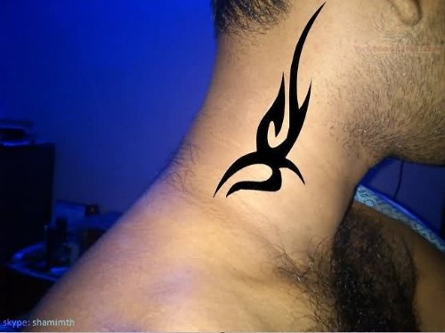 Tribal For Neck Tattoo Design