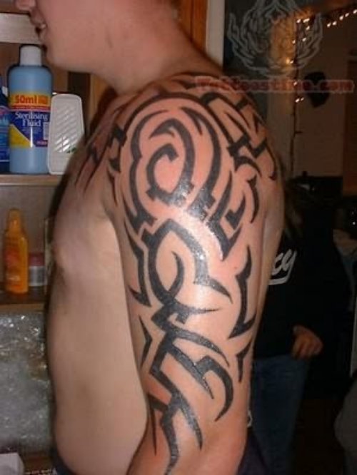Tribal Arm Tattoo On Sleeve
