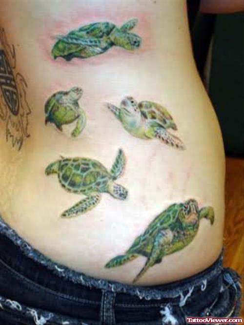 Turtle Tattoos On Side Ribs