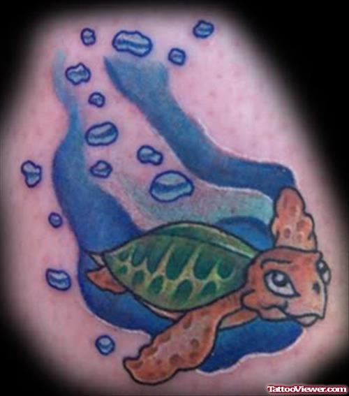 Turtle In Sea Tattoo