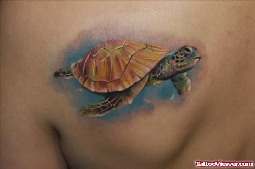 Sea Turtle Tattoo On Back