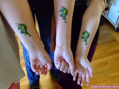 Green Turtle Tattoo On Wrist