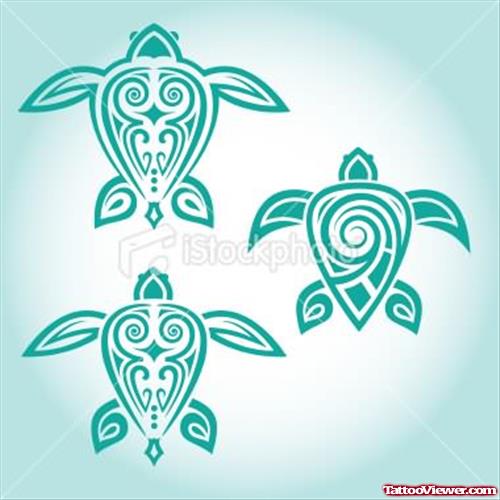 Tribal Turtle Tattoos Royalty Free Stock Vector Art
