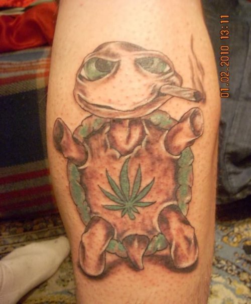 Smoking Turtle Tattoo