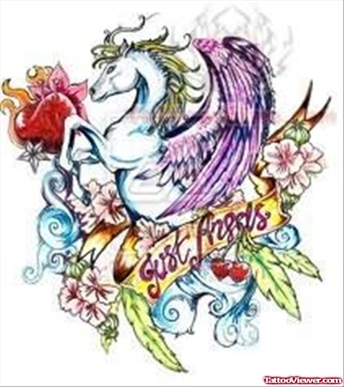Colorful Unicorn Tattoo Pattern