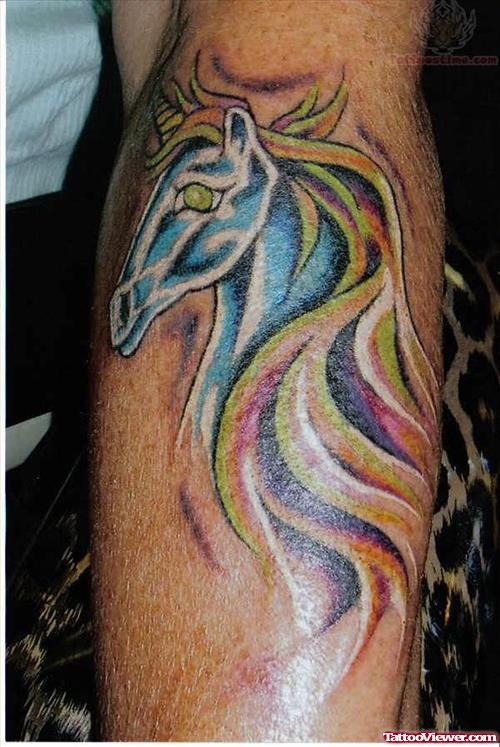 Horse Unicorn Tattoo On Arm