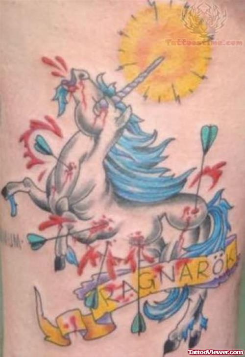 Unicorn Colorful Tattoo
