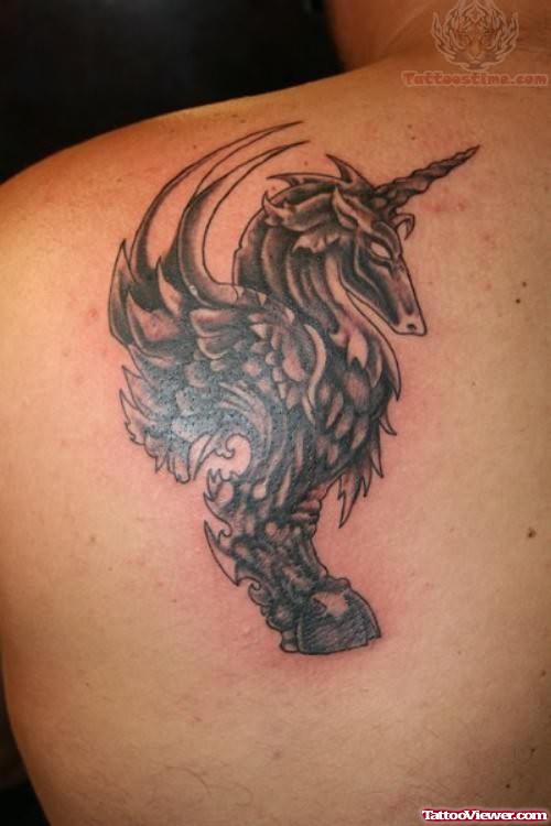 Unicorn Tattoo For Back Shoulder
