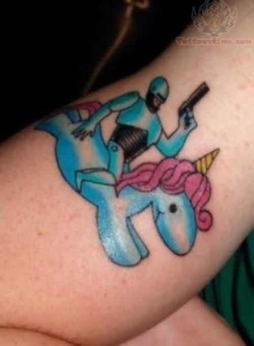 Weird Unicorn Tattoo
