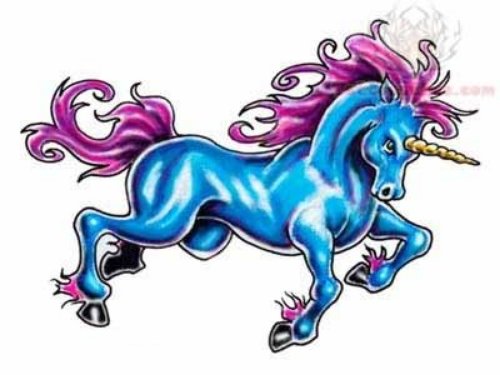 Colorful Unicorn Tattoo Design