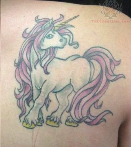 Famous Unicorn Tattoo On Back