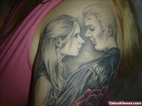 Vampire Tattoo On Shoulder