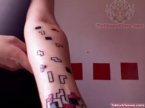 Video Game Tattoo On Boy Arm