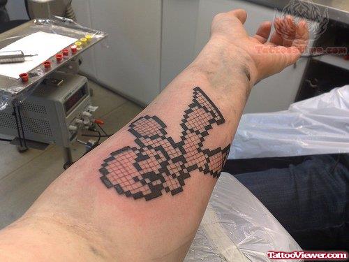 Video Game Mario Tattoo On Arm