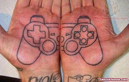Video Game Remote Tattoo On Hands