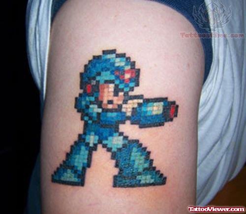 Video Game Fight Tattoo On Bicep