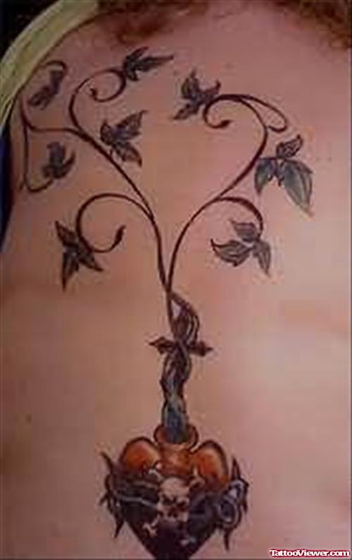Vine Flower Leaves Tattoo