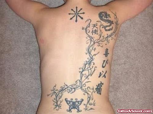 Vine Back Body Tattoo