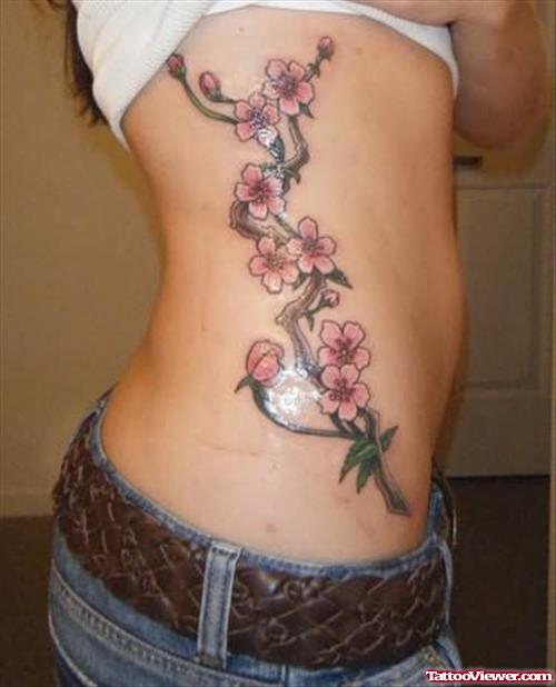 Cherry Flowers Vine Tattoo