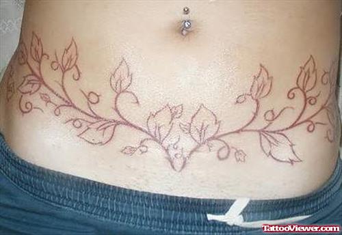 Vine Flower Design Tattoo