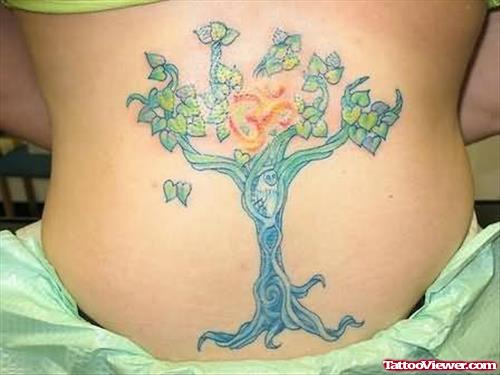 Big Tree Tattoo On Waist