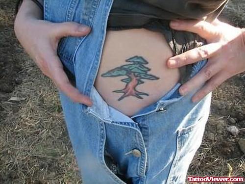 Tree Tattoo Design On Waist