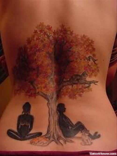 Large Tree Tattoo On Waist