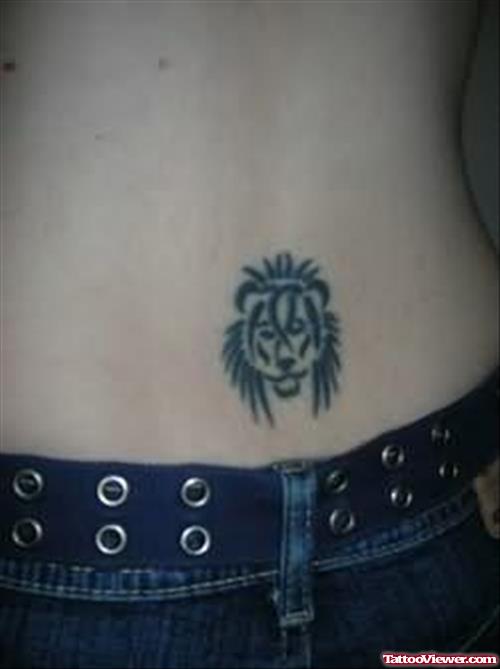 Lion Tattoo On Back Waist