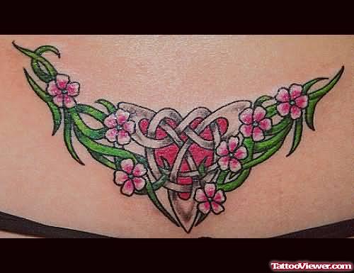 Flower Design Tattoos for Waist