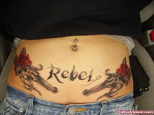 Rebel Tattoo On Waist
