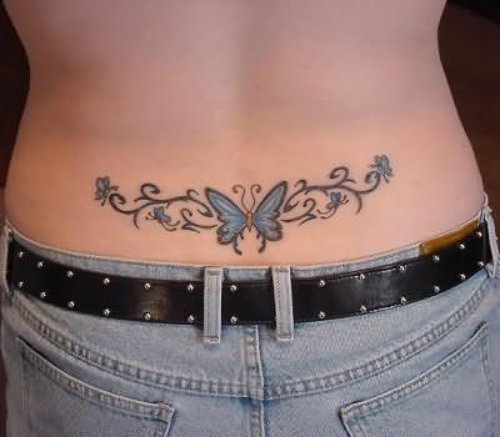 Lower Waist Butterfly Tattoo