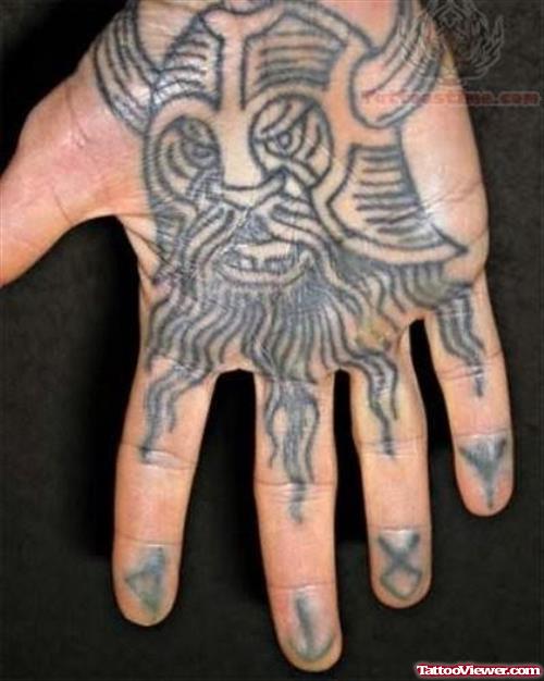 Viking Tattoo On Palm