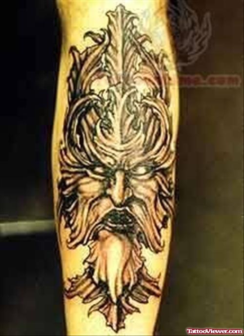 Warrior Face Tattoo Arm