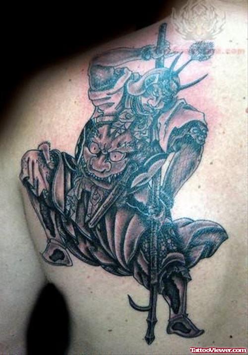 Grand Samurai Tattoo On Back