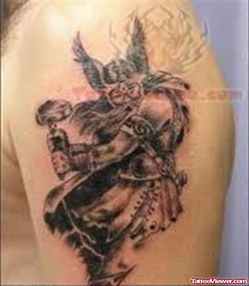 Warrior Tattoo on Upper Shoulder