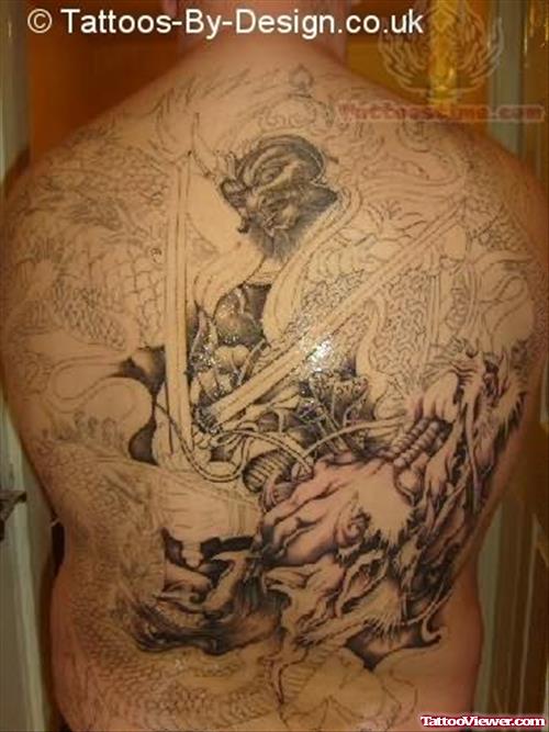 Warrior Tattoos On Back Body
