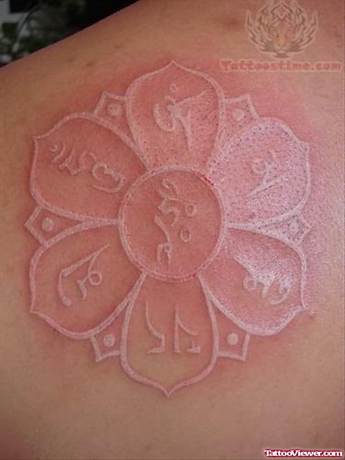 White Ink Religious Symbol Tattoo