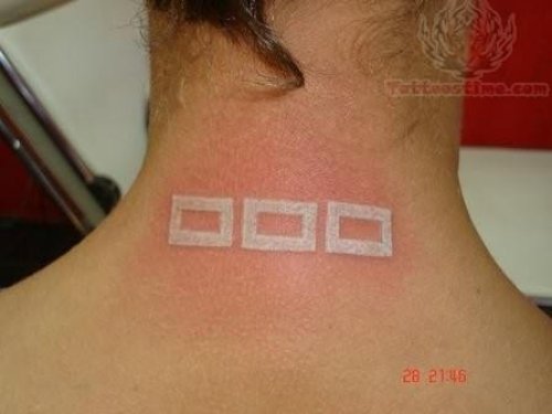 White Ink Blocks Tattoo