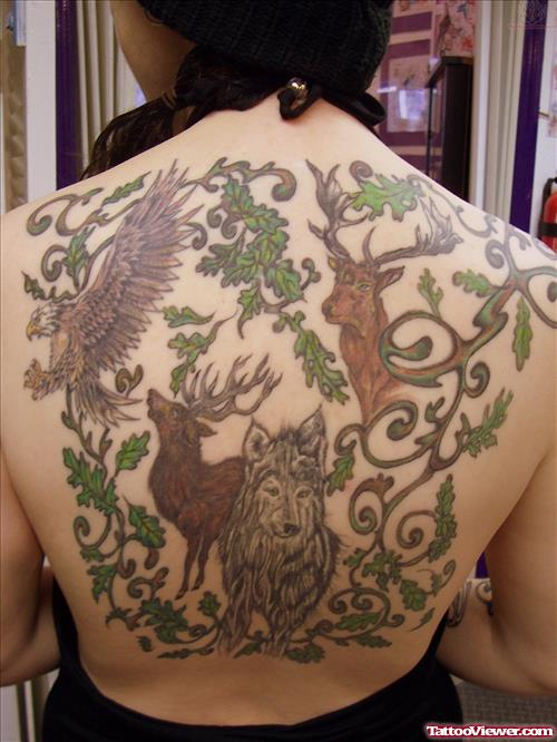 Wildlife Tattoo On Back