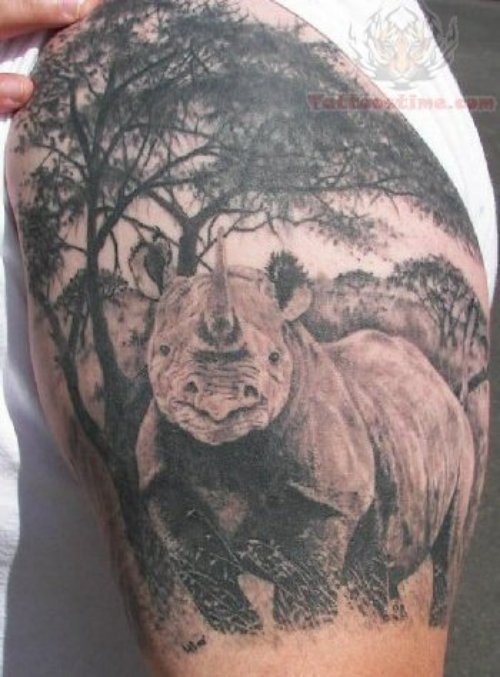 Rhino Wildlife Tattoo