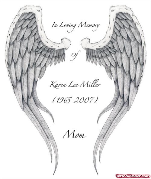 Memorial Wings Tattoos Design