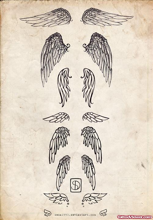 Awesome Wings Tattoos Design