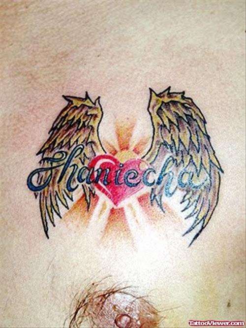 Amazing Winged Heart Tattoo Design