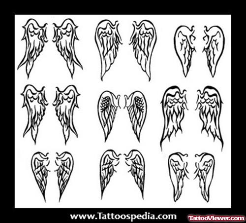 Small Angel Wing Tattoos Designs For Girls On Back