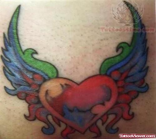 Colorful Wings Tattoos Designs