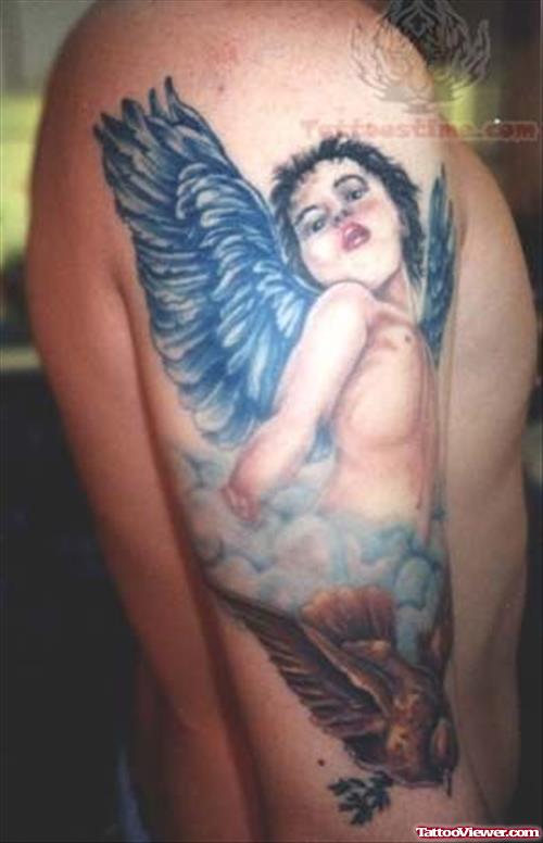 Awesome Wings Tattoo On Shoulder