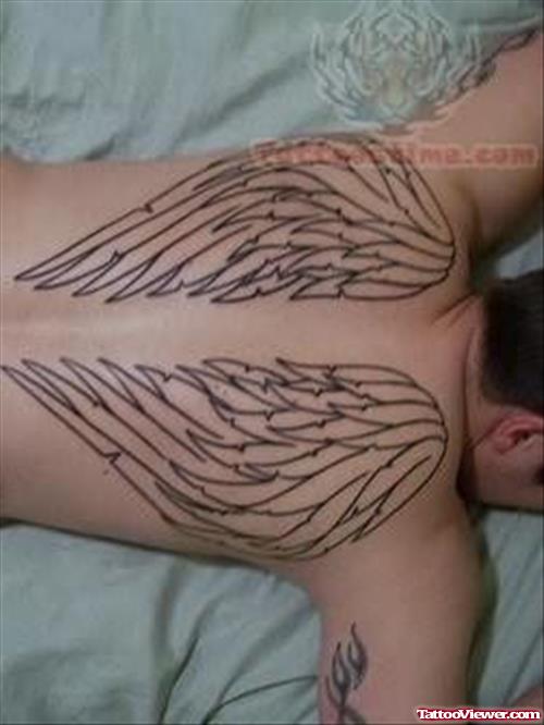 Tattoo of Wings On Back Body