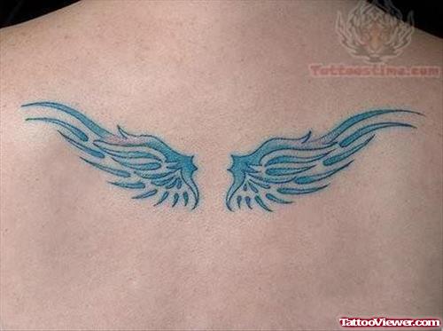 Colorful Small Wings Tattoo