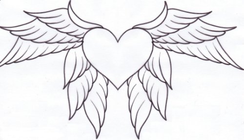 Heart With Wings Tattoos Design