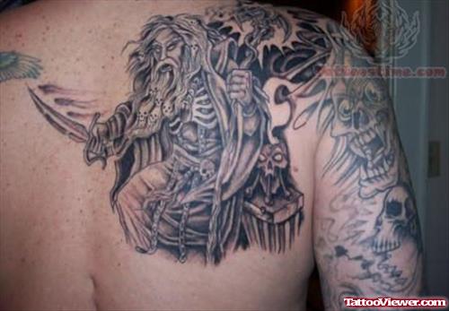 Evil Wizard tattoo On Back